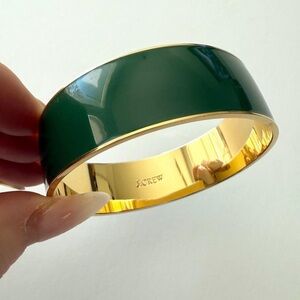J. Crew Green & Gold Bangle Bracelet
